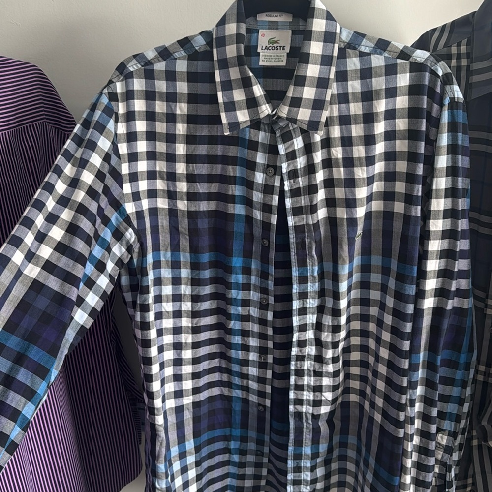 Men’s Lacoste button down shirt.